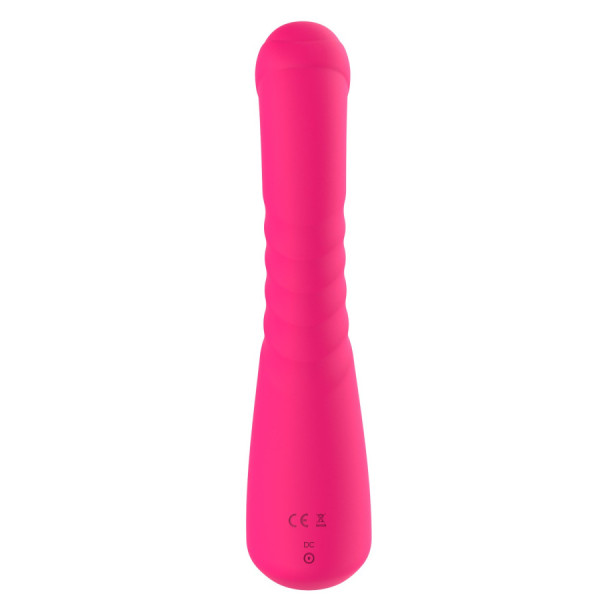 Vibromasseur rabbit rose chauffant avec fonction va-et-vient, USB 
